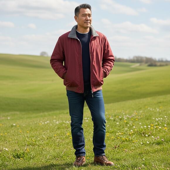 L.L. Bean Other - LL BEAN Men's Winter Bomber Jacket Coat Fleece Lined. L Wind Resistant Gorpcore